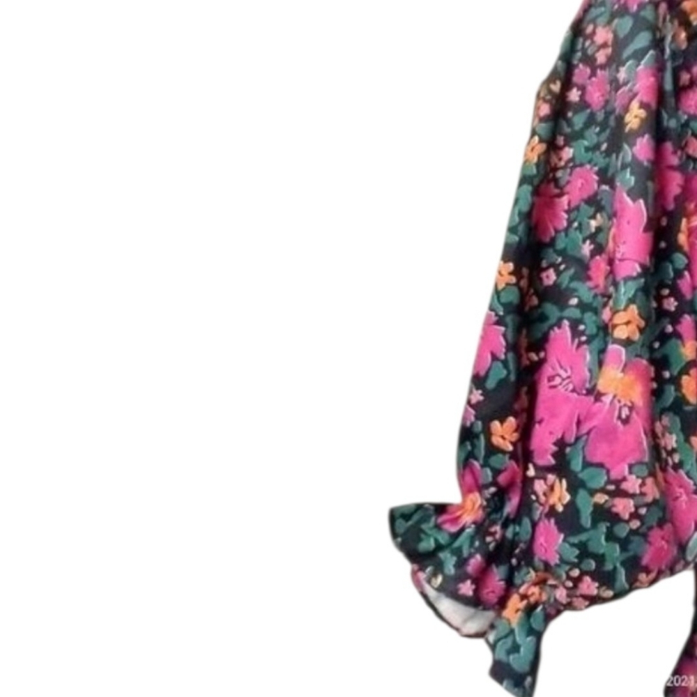 Touch Dolls womens size small puff sleeve off shoulder floral mini dress - Picture 4 of 11